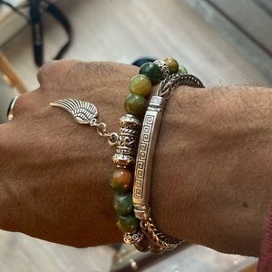 - 925 silver bracelet set with bead